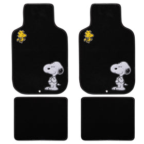 Plasticolor Snoopy and Woodstock front mats showing playful design and protection