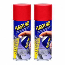 Plasti Dip red 11oz front can showing label and ergonomic grip benefit