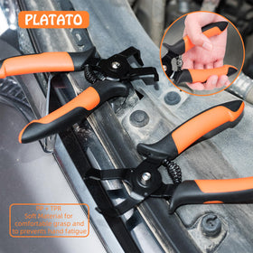 PLATATO pliers beside ruler demonstrating compact size for confined automotive areas