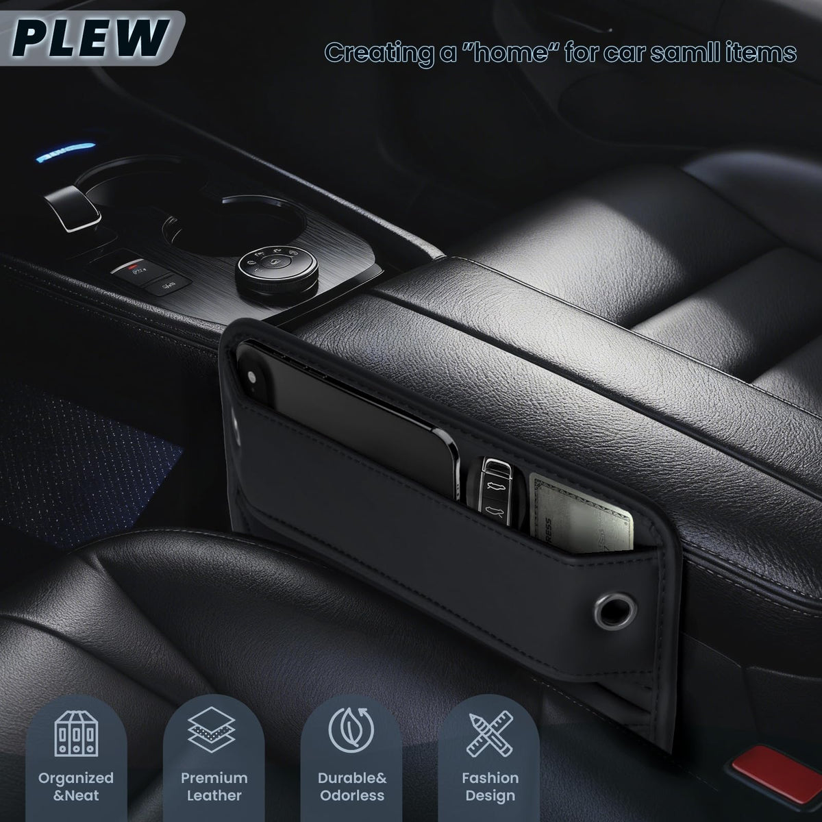 PLEW close-up of stitched leather showing durable premium finish