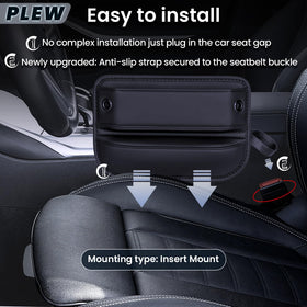 PLEW installed beside console with phone showing anti-drop security