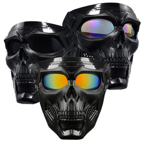 PLOOTA skull mask front view showing protective coverage and stylish design