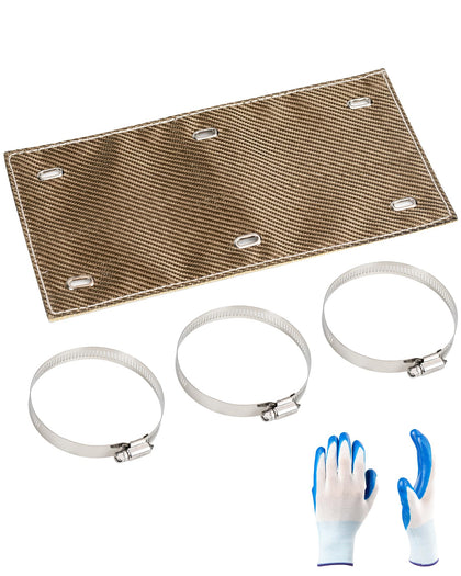 PLOZANO front view of titanium heat shield showing durable cover and size benefit