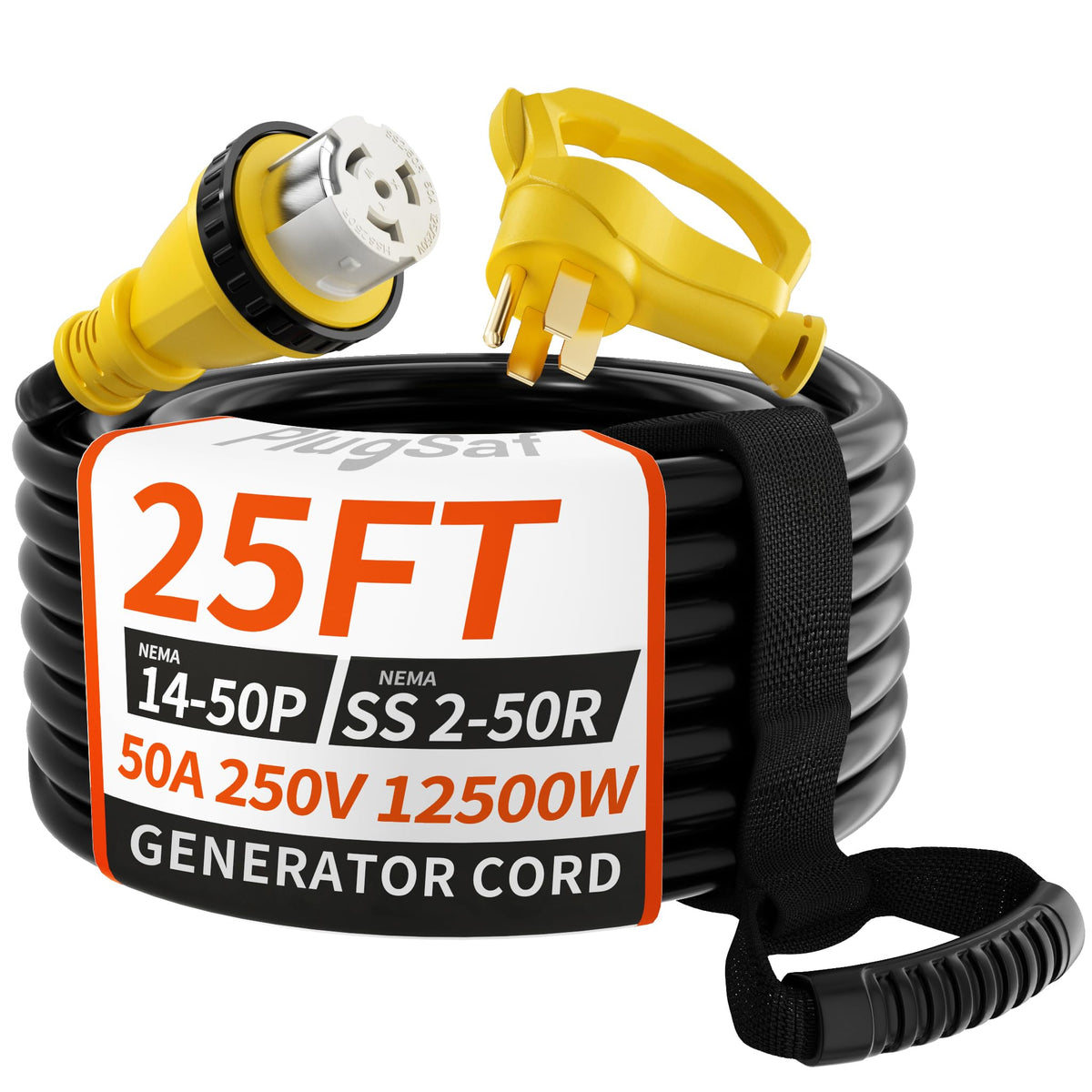 PlugSaf front connector 14-50P to SS2-50R showing secure connection benefit