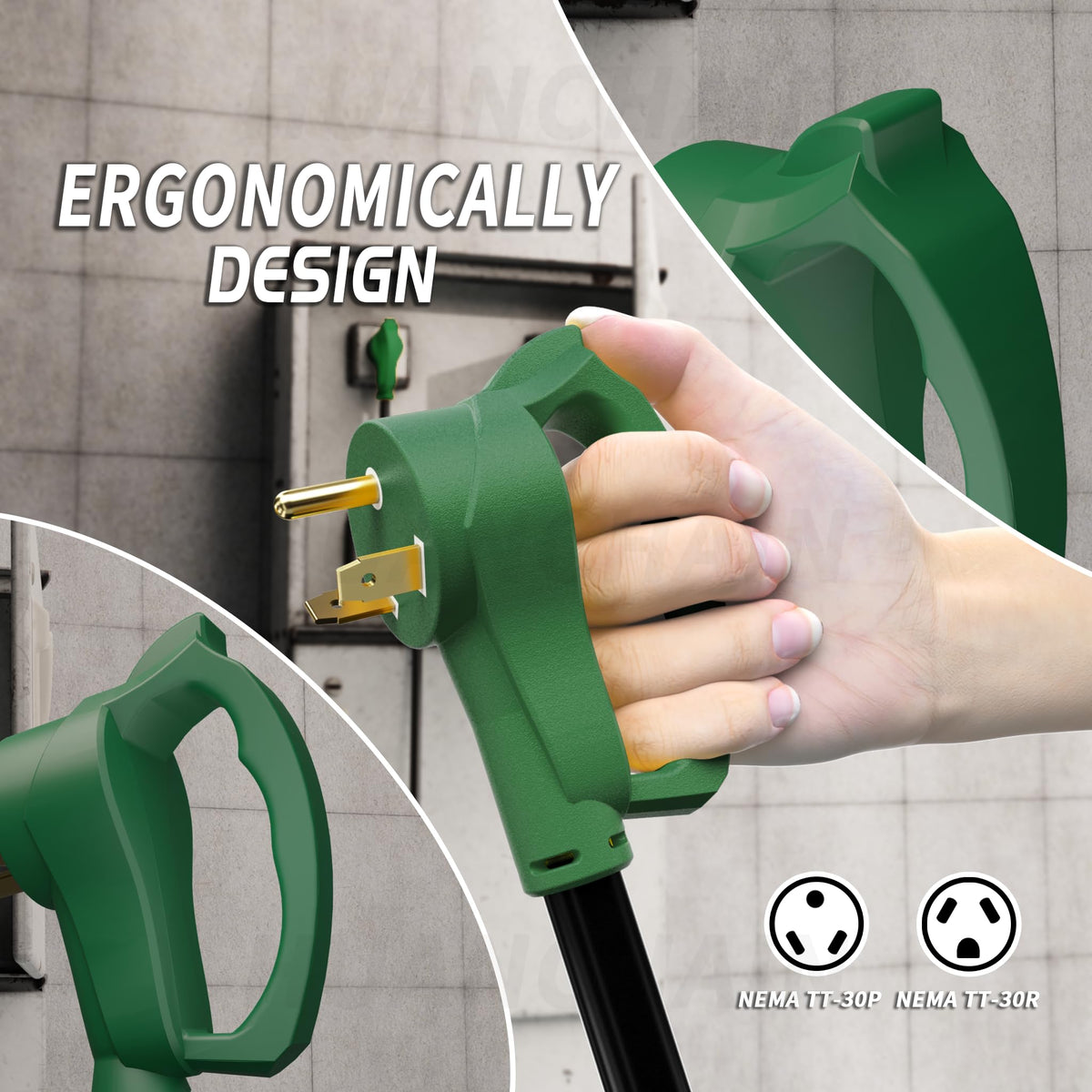 PlugSaf ergonomic grip handle for easier plug and unplug