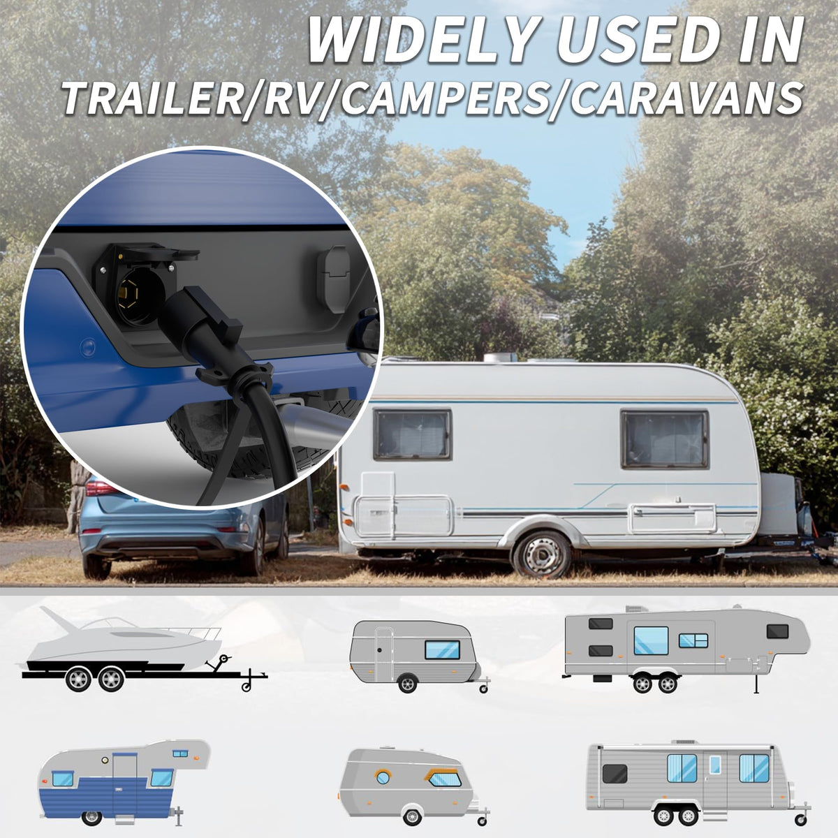 PlugSaf installed on truck towing trailer illustrating safe hookup