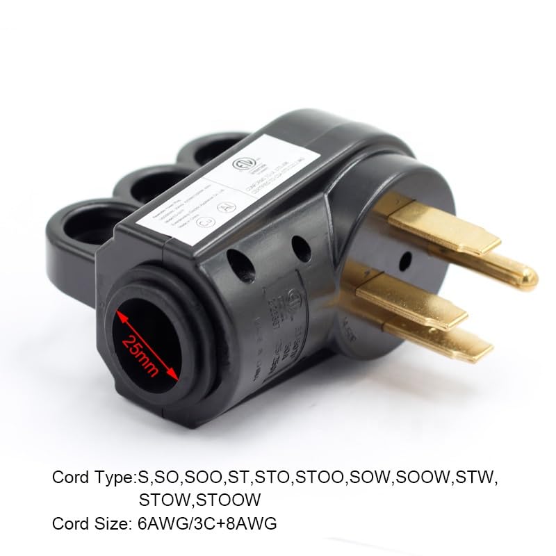 Plutreas plug connected to RV shore power demonstrating dependable power transfer
