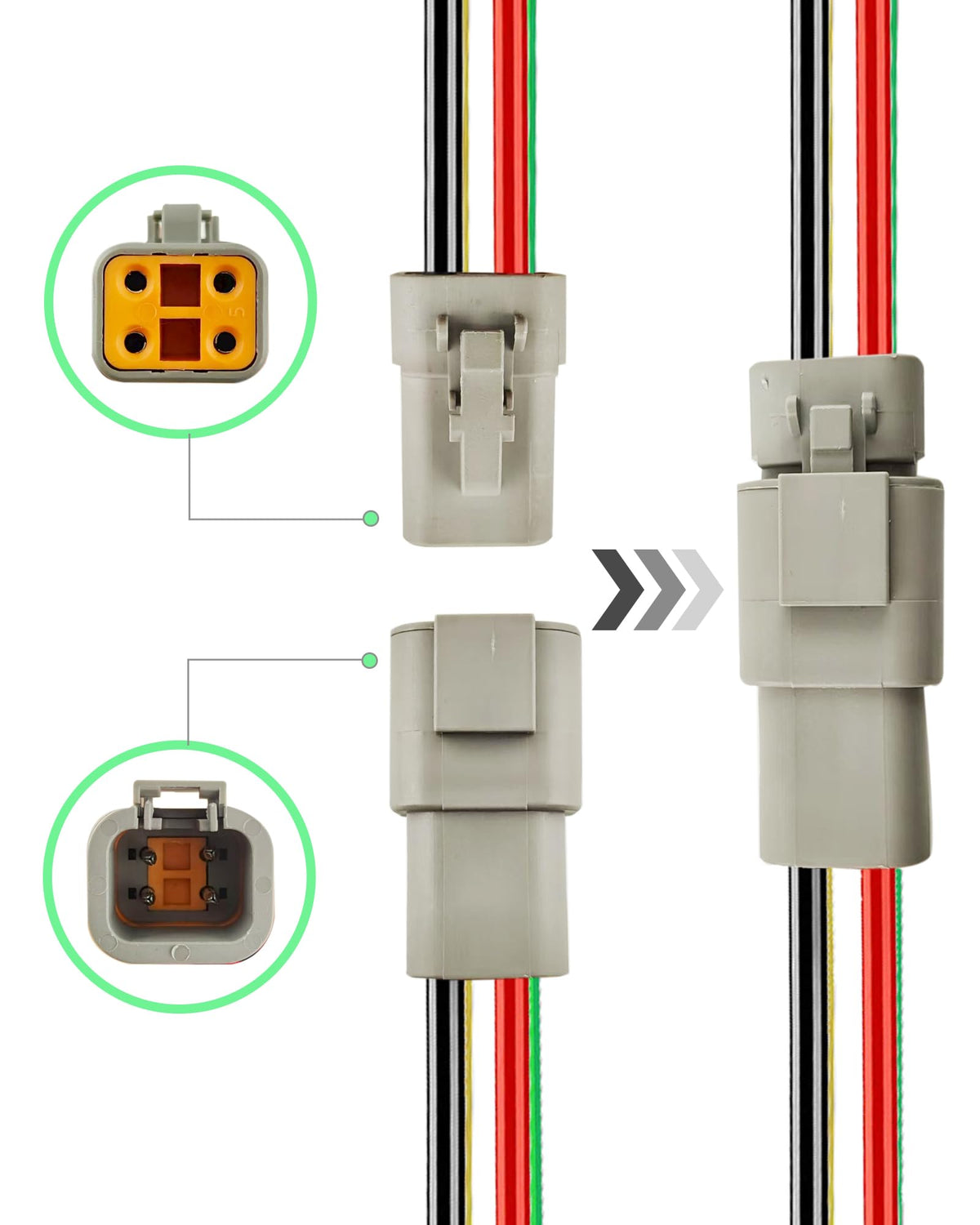 PLUXPAER image of 5.9 inch pigtail leads demonstrating ready-to-install wiring convenience