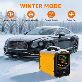 PLXX in use on a car battery delivering smart charging and maintenance