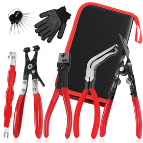 PLYVUIR front view of 7pcs kit showing organized tools and storage bag for easy transport