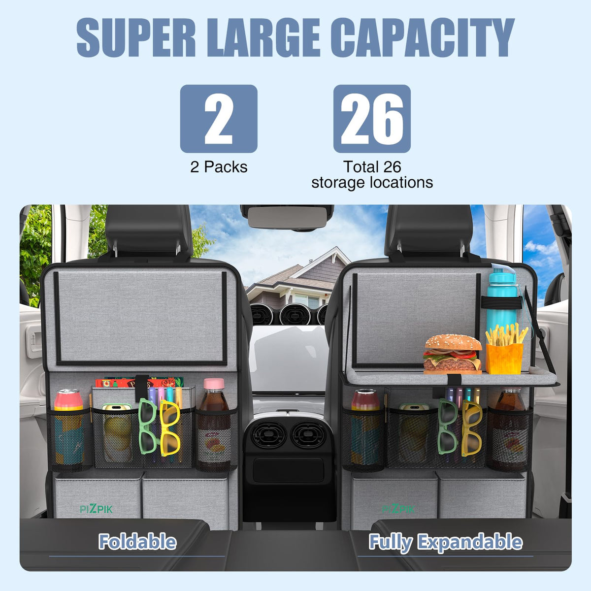 plzpik foldable tray open with snack plate illustrating convenience benefit