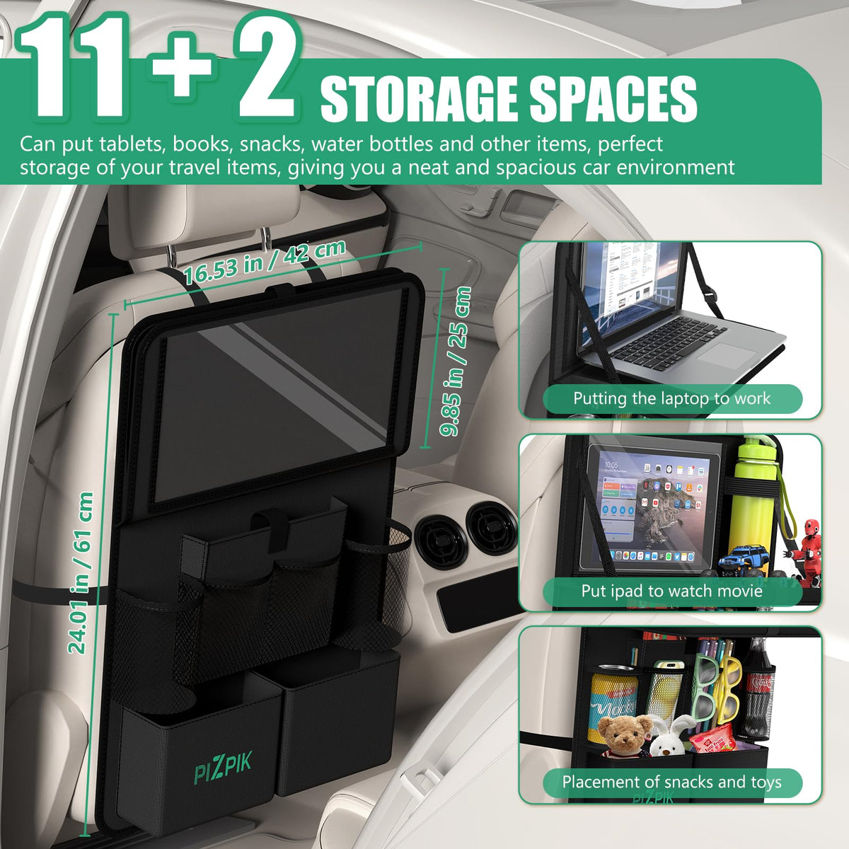 Plzpik close-up of collapsible tray folded and secured with Velcro for compact storage