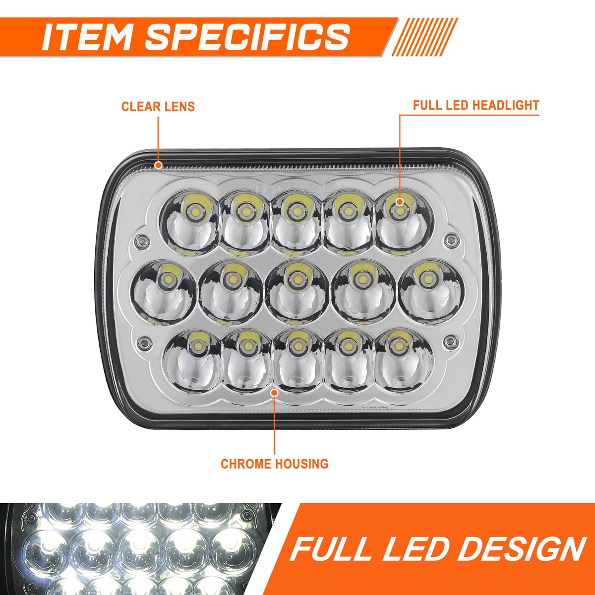 PM PERFORMOTOR reflector close-up displaying chrome finish and focused beam efficiency