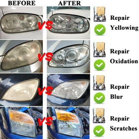 Pmbqifay dramatic headlight before and after showing improved clarity and safety