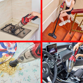 PMLYQ vacuum used inside car to remove crumbs and pet hair quickly