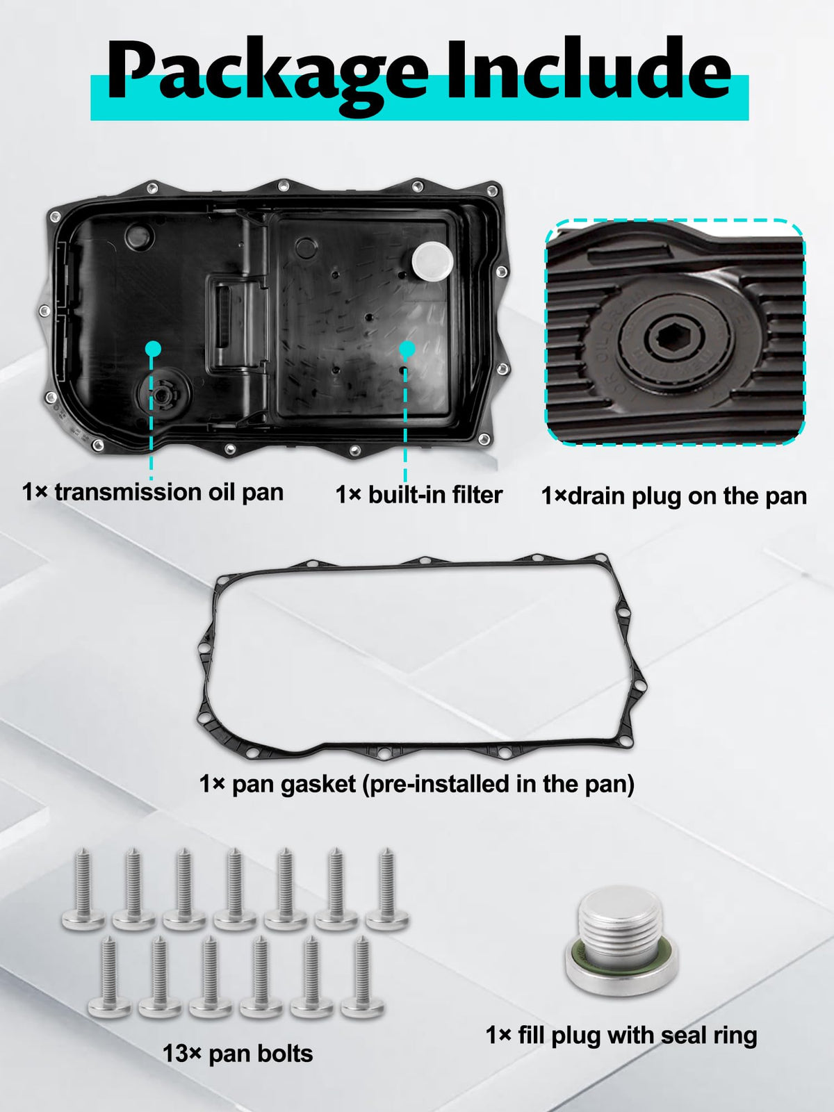 Pnktool close-up of built-in filter capturing debris for improved transmission protection