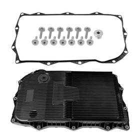Pnktool front view of transmission oil pan showing shape and mounting points for accurate fit