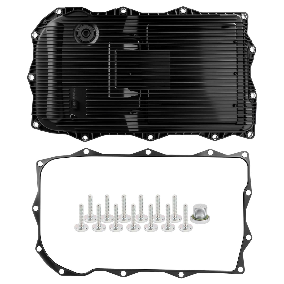 Pnktool transmission pan front view showing solid seal and fit benefit