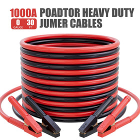 POADTOR clamps attached to car battery posts showing firm contact and safe start