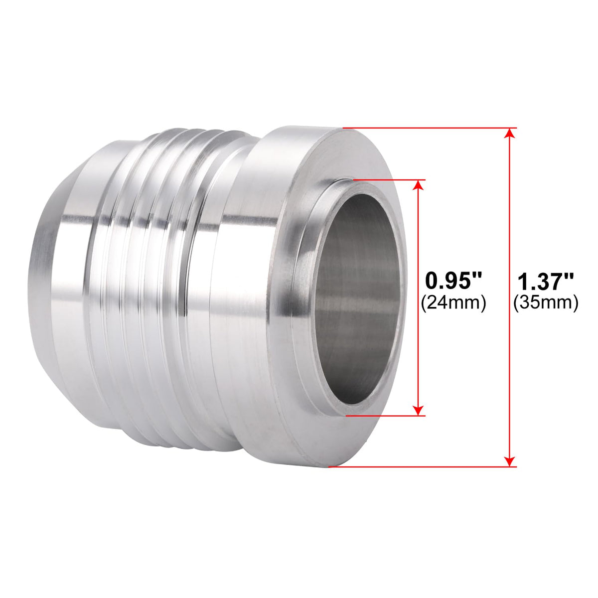 Podavelle thread detail close-up highlighting precision CNC threads and fit