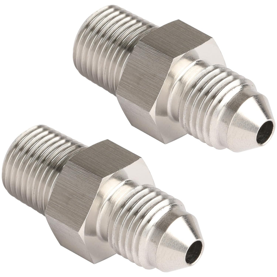 Podavelle adapter front view showing smooth stainless finish and compact design benefit corrosion resistance