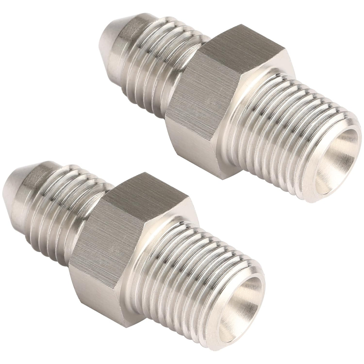 Podavelle adapter installed on braided line demonstrating secure AN-to-NPT connection benefit durability