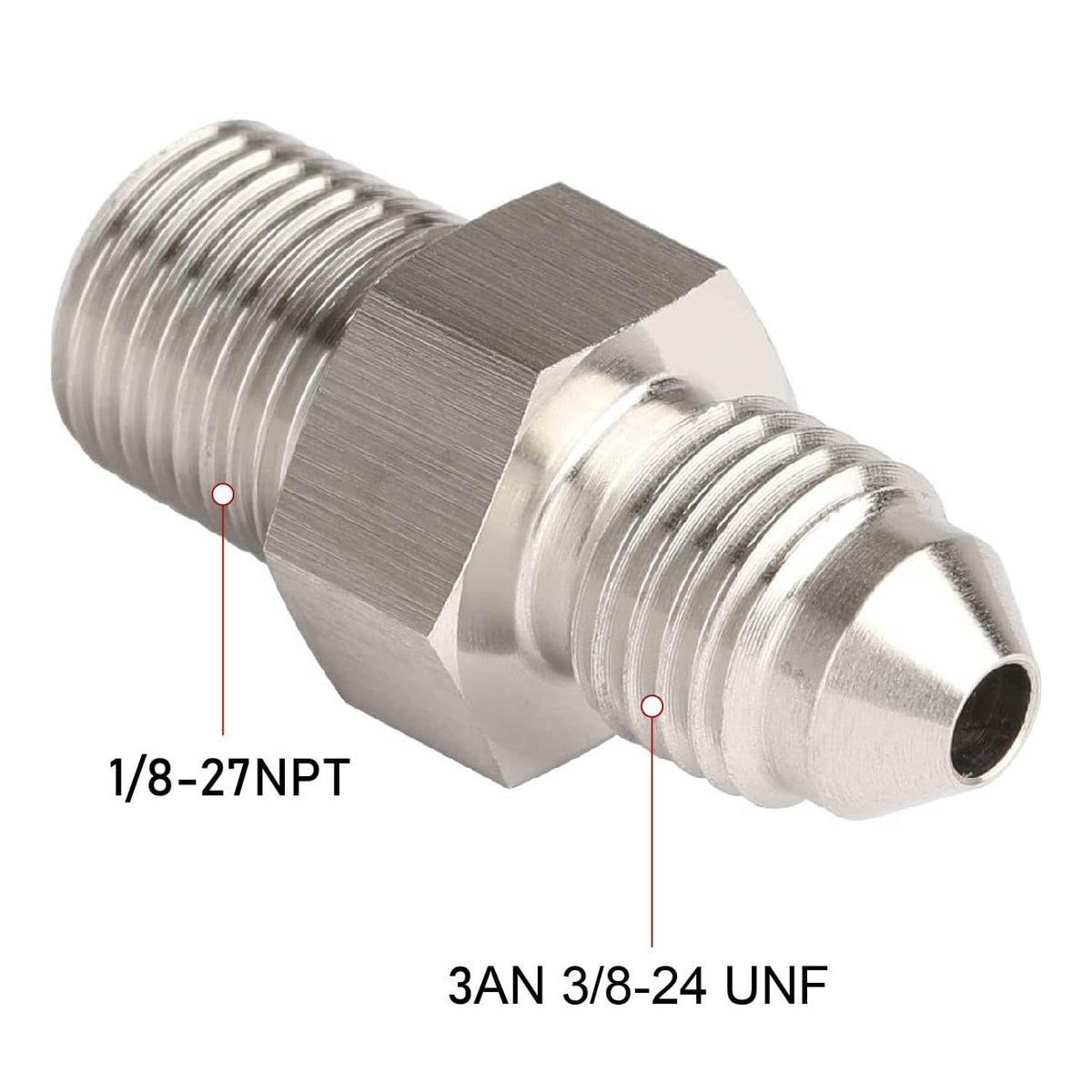 Podavelle adapter thread close-up showing CNC-machined threads for reliable leak-free sealing