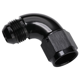 Podavelle installed in hose showing 90° routing that reduces hose stress benefit