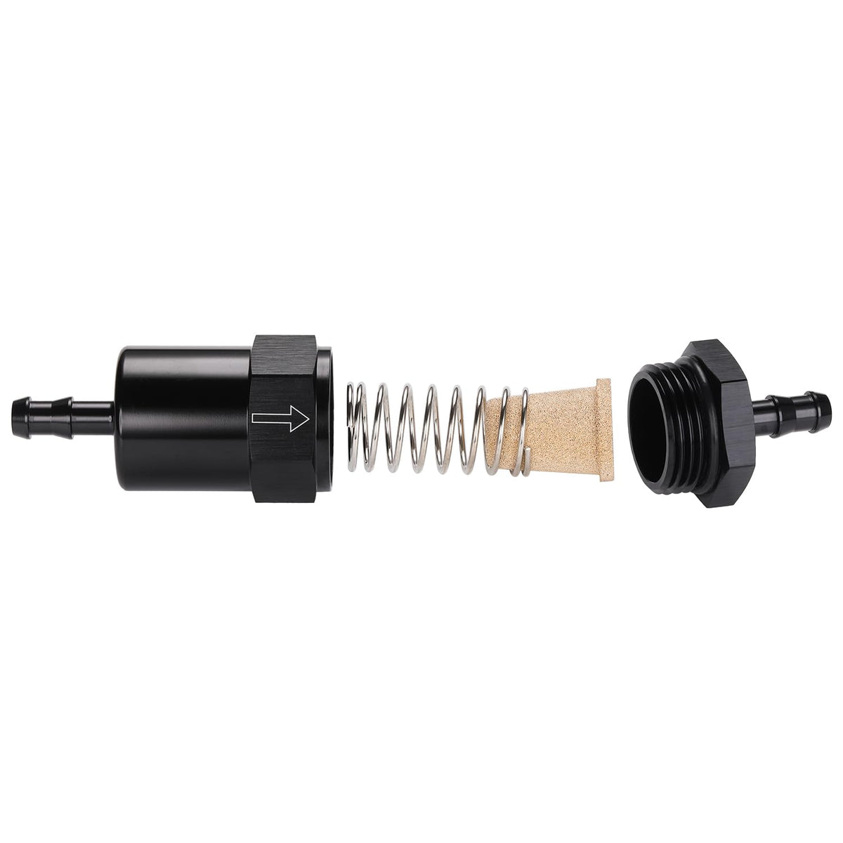 Podavelle anodized finish and 5/16" barb detail illustrating corrosion resistance and secure connection