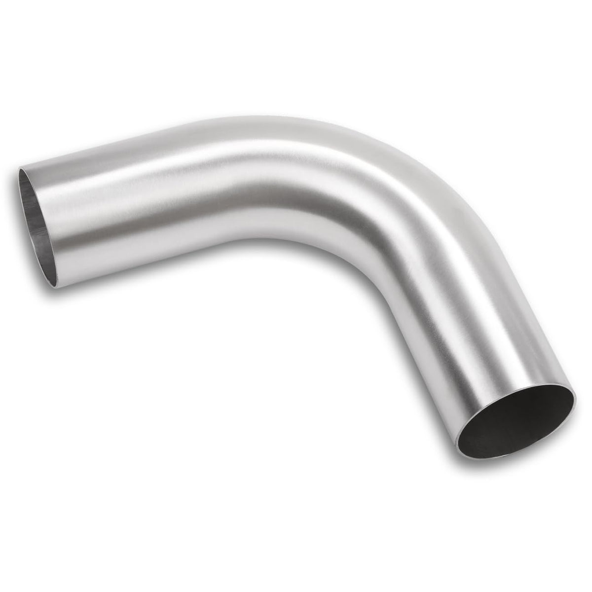 Podavelle front view of 3-inch elbow showing shape and brushed finish benefiting visual fit