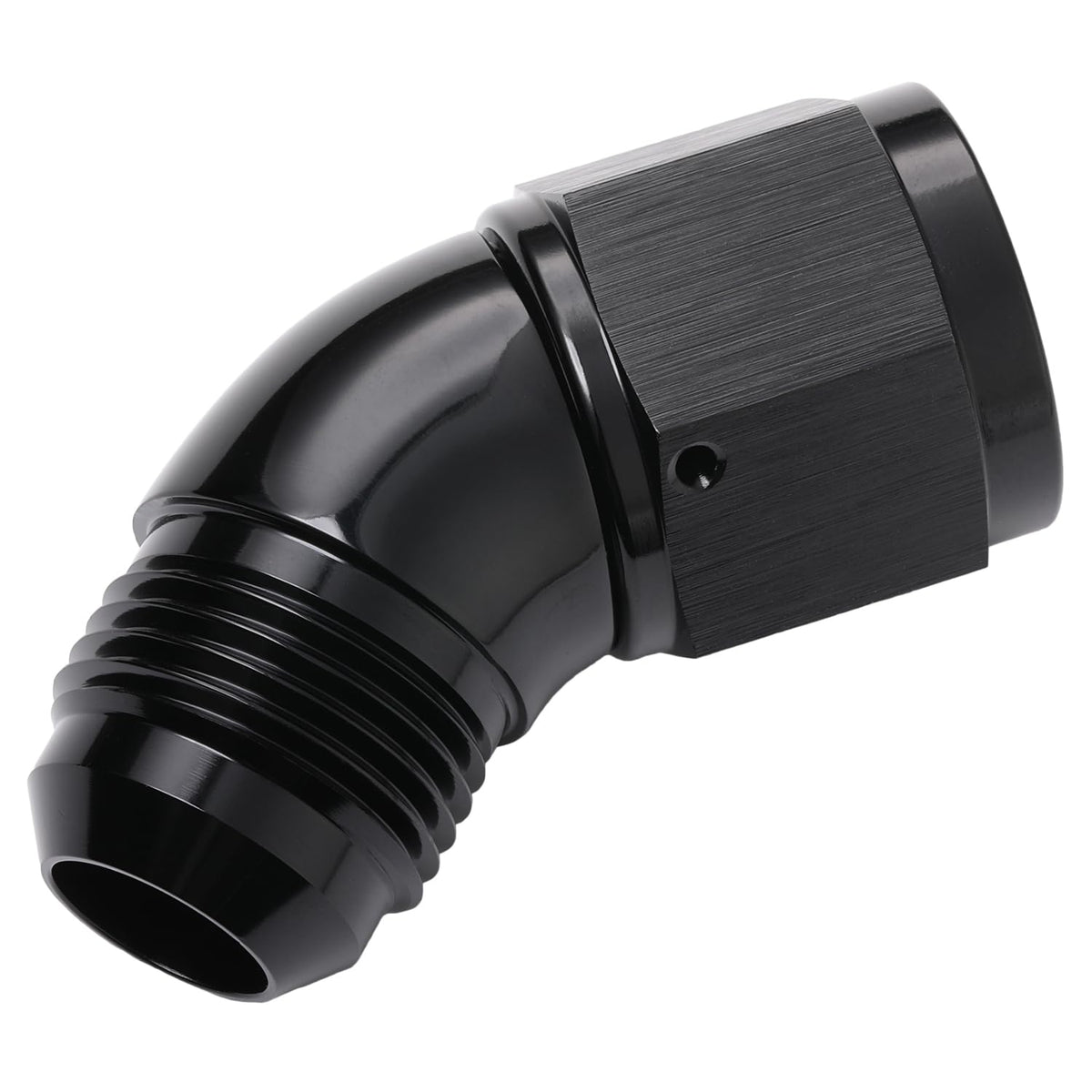 Podavelle side profile showing 45° orientation for improved hose routing and clearance