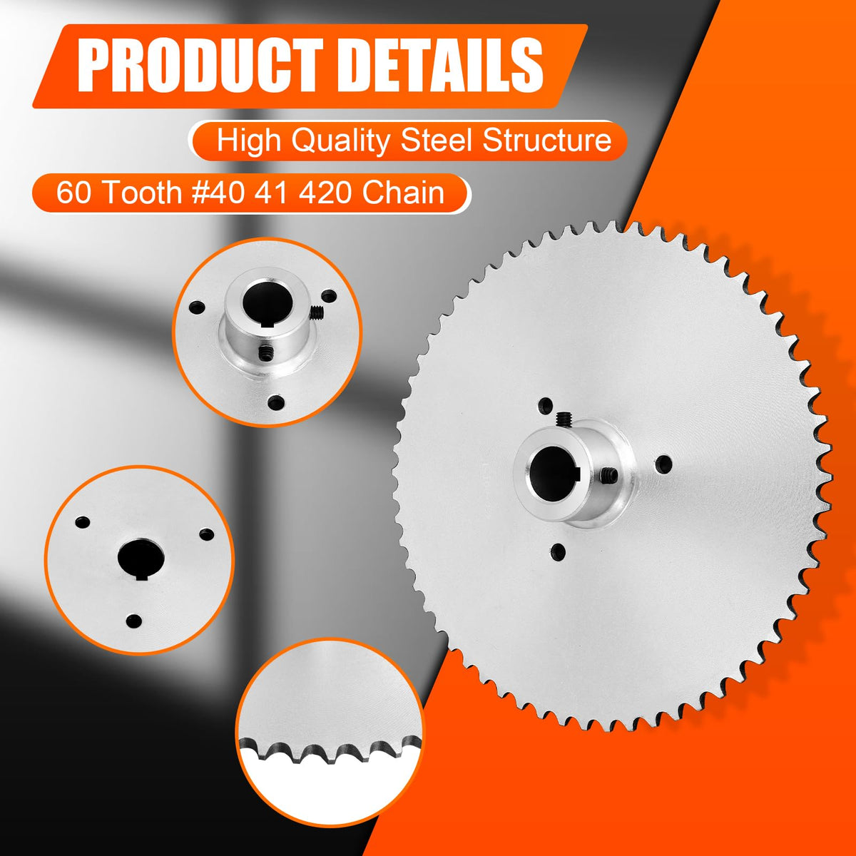 Podoy center bore view with measurement markings showing 1-inch axle compatibility