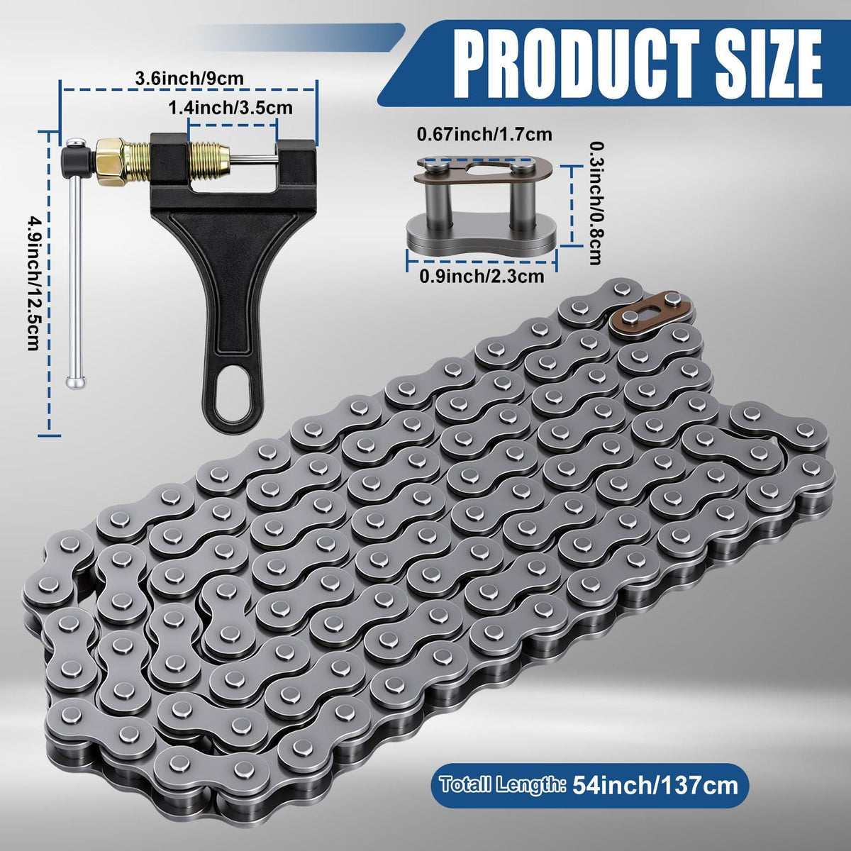 Podoy chain closeup highlighting rollers and plates for durable drivetrain performance