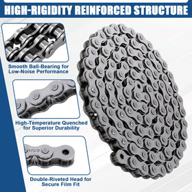 Podoy connector links with chain breaker detail for quick secure assembly