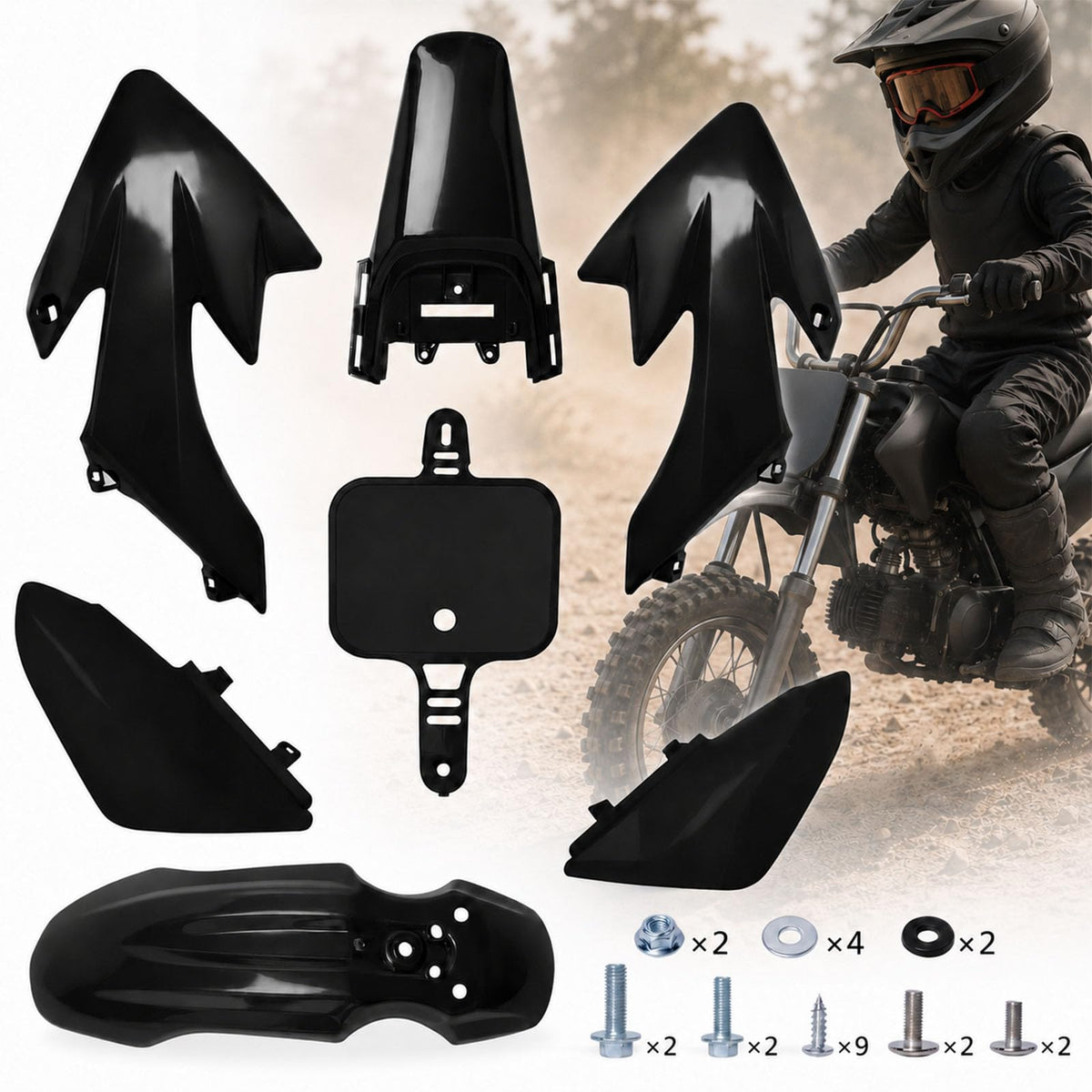 Podoy front fender showing glossy black finish and improved mud protection