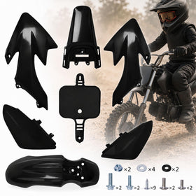 Podoy front fender showing glossy black finish and improved mud protection