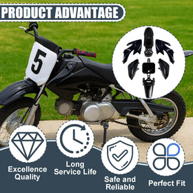 Podoy plastics installed on pit bike showing refreshed look and protection