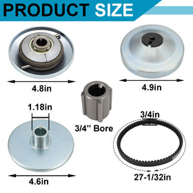 Podoy 203589 drive belt flat lay showing asymmetrical profile and correct sizing