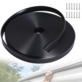 Podoy black trim front view showing roll and labeling, durable finish benefit
