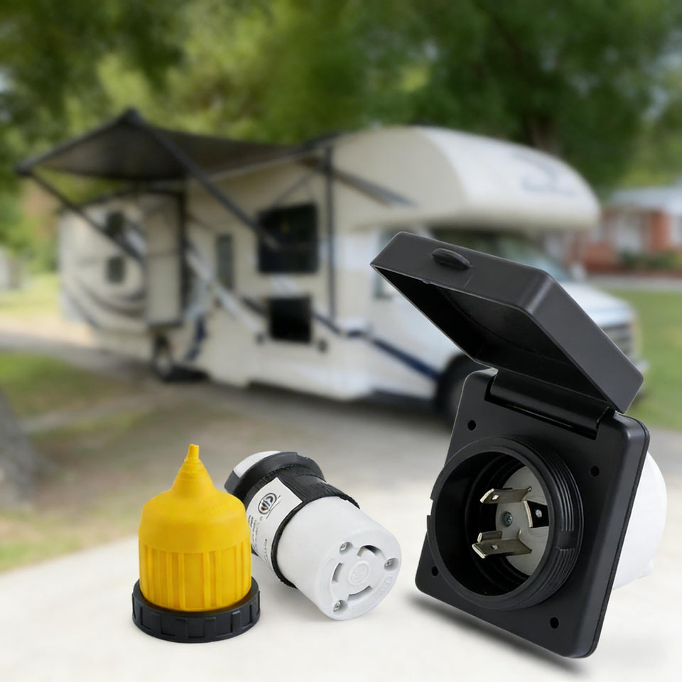 Podoy front inlet box showing cover closed and weather resistance benefit