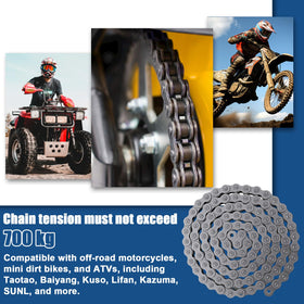 Podoy chain installed on a dirt bike rear sprocket demonstrating straightforward fit