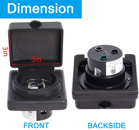Podoy inlet box mounted on RV sidewall showing easy outdoor integration benefit