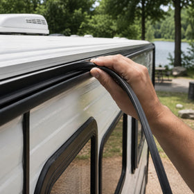 Podoy insert profile detail illustrating flexible channel that seals fasteners
