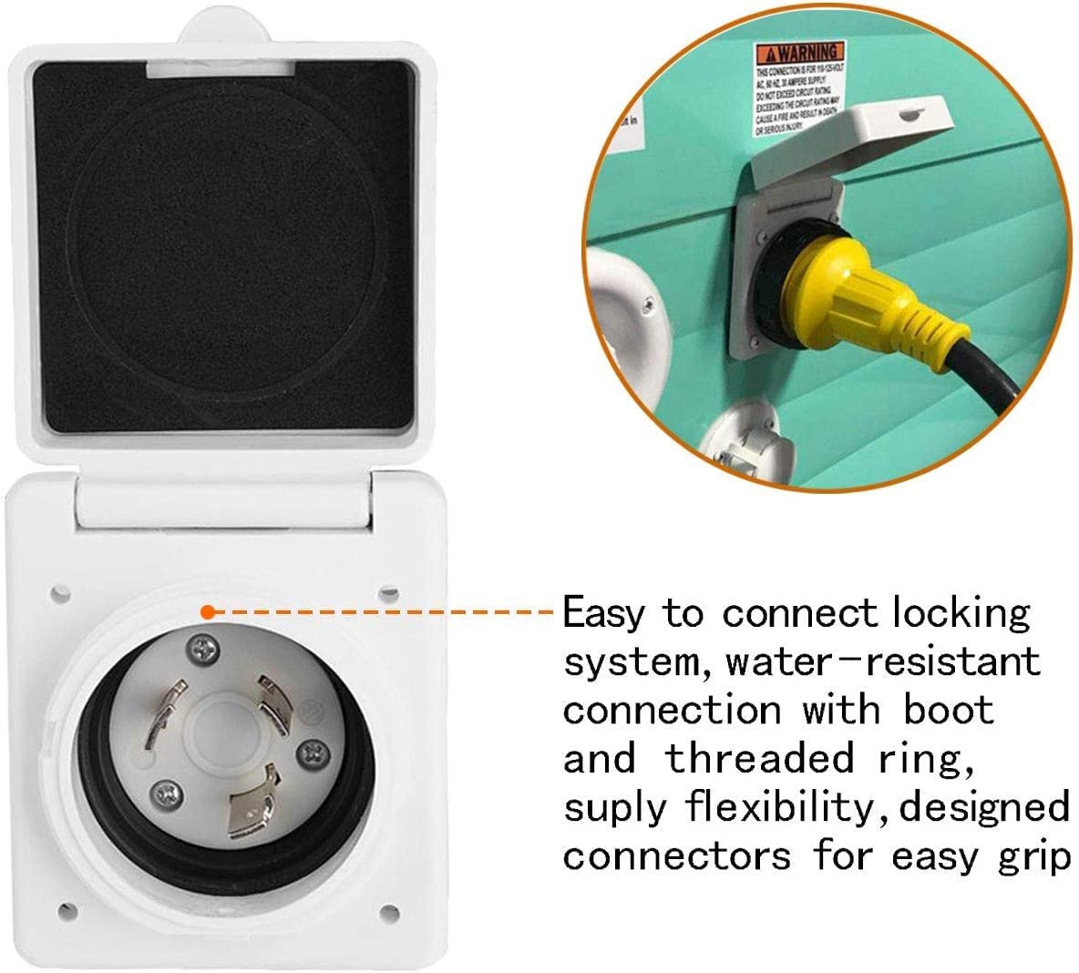 Podoy inlet box next to hand showing scale for compact, rugged design