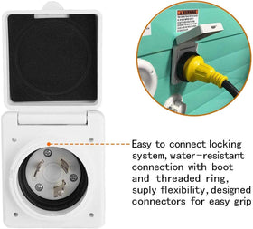 Podoy inlet box next to hand showing scale for compact, rugged design