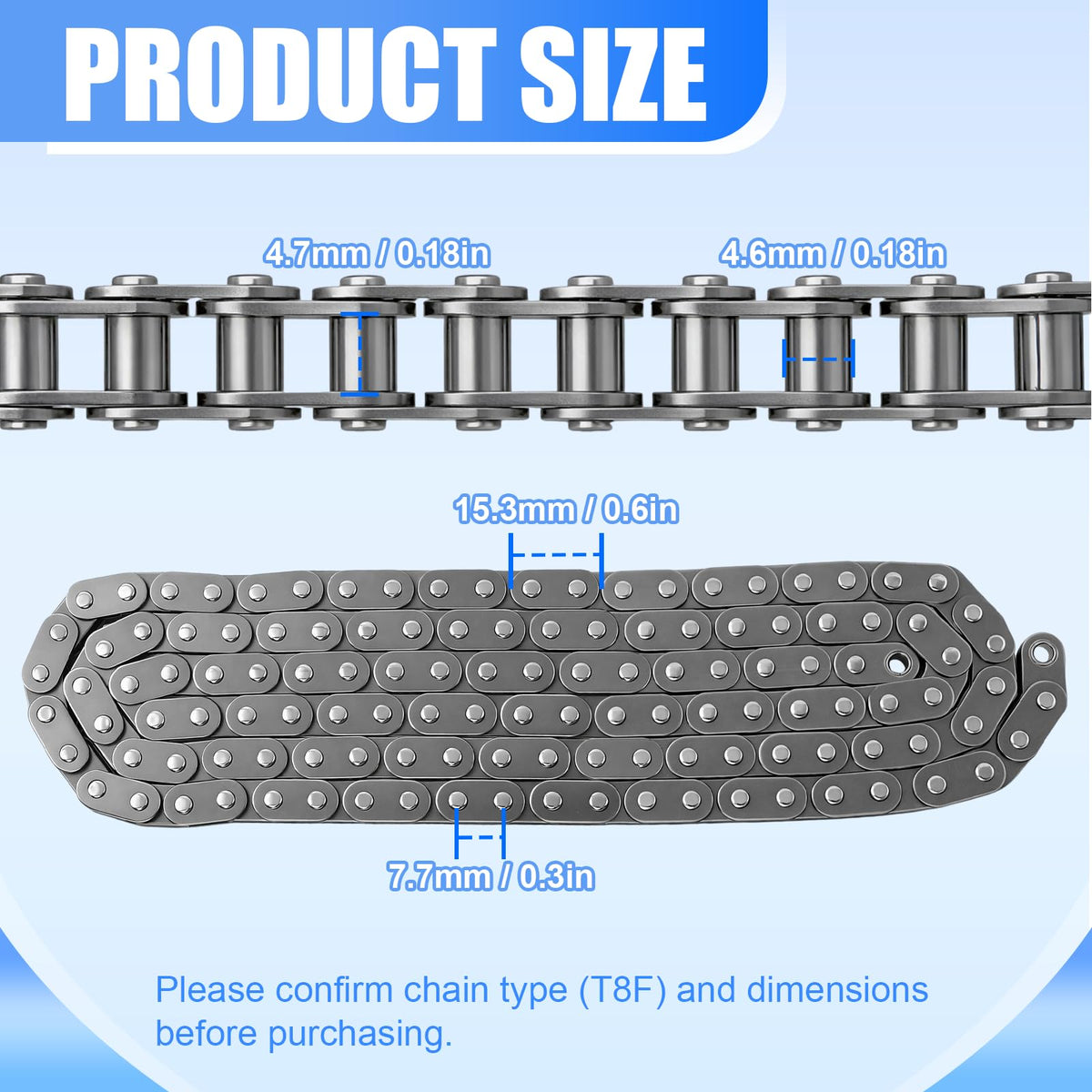 Podoy chain close-up heat-treated steel showing durable plates and reduced wear