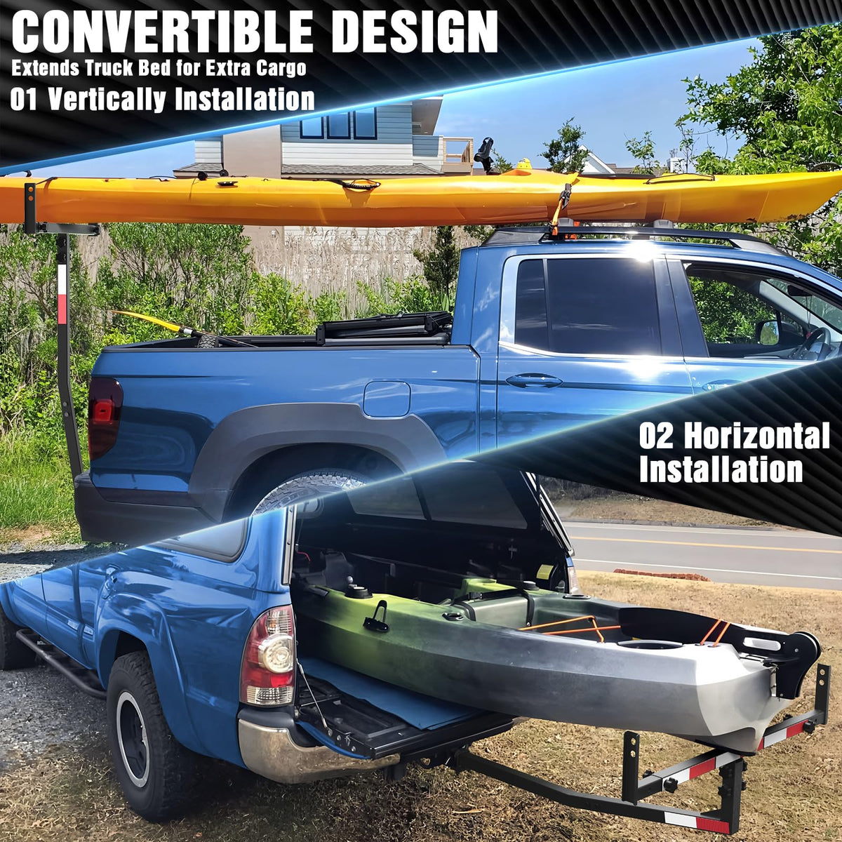 POFENZE vertical rack carrying a kayak for safe upright transport