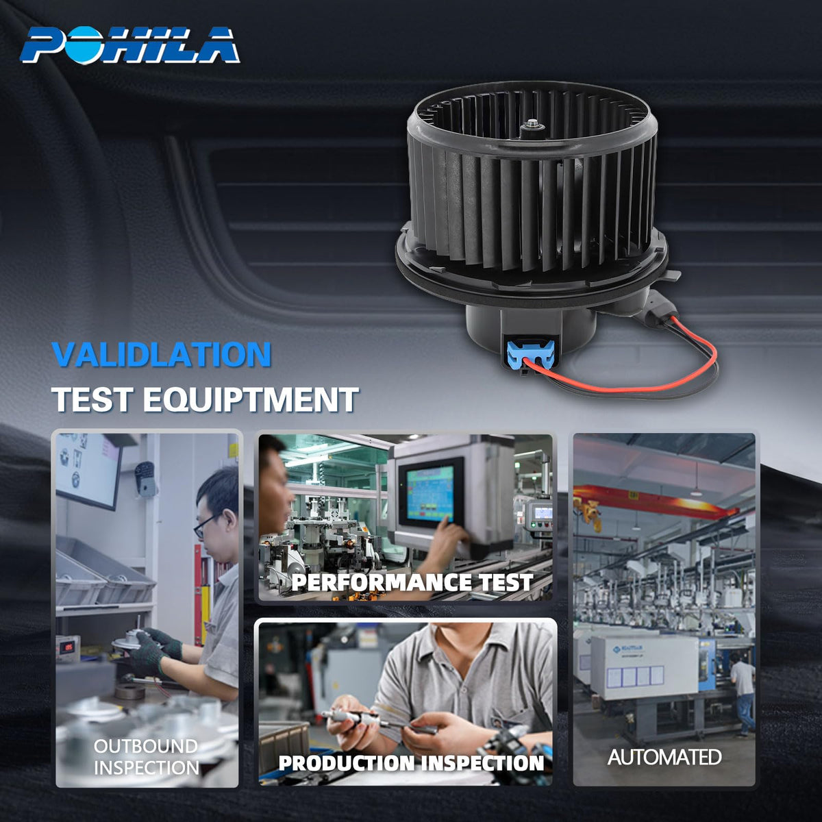POHILA blower motor installed under dashboard, restores full HVAC airflow quickly