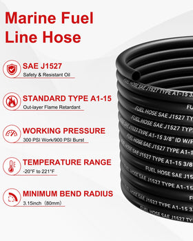 POHIR close-up of inner NBR tube texture showing smooth bore for fuel flow efficiency