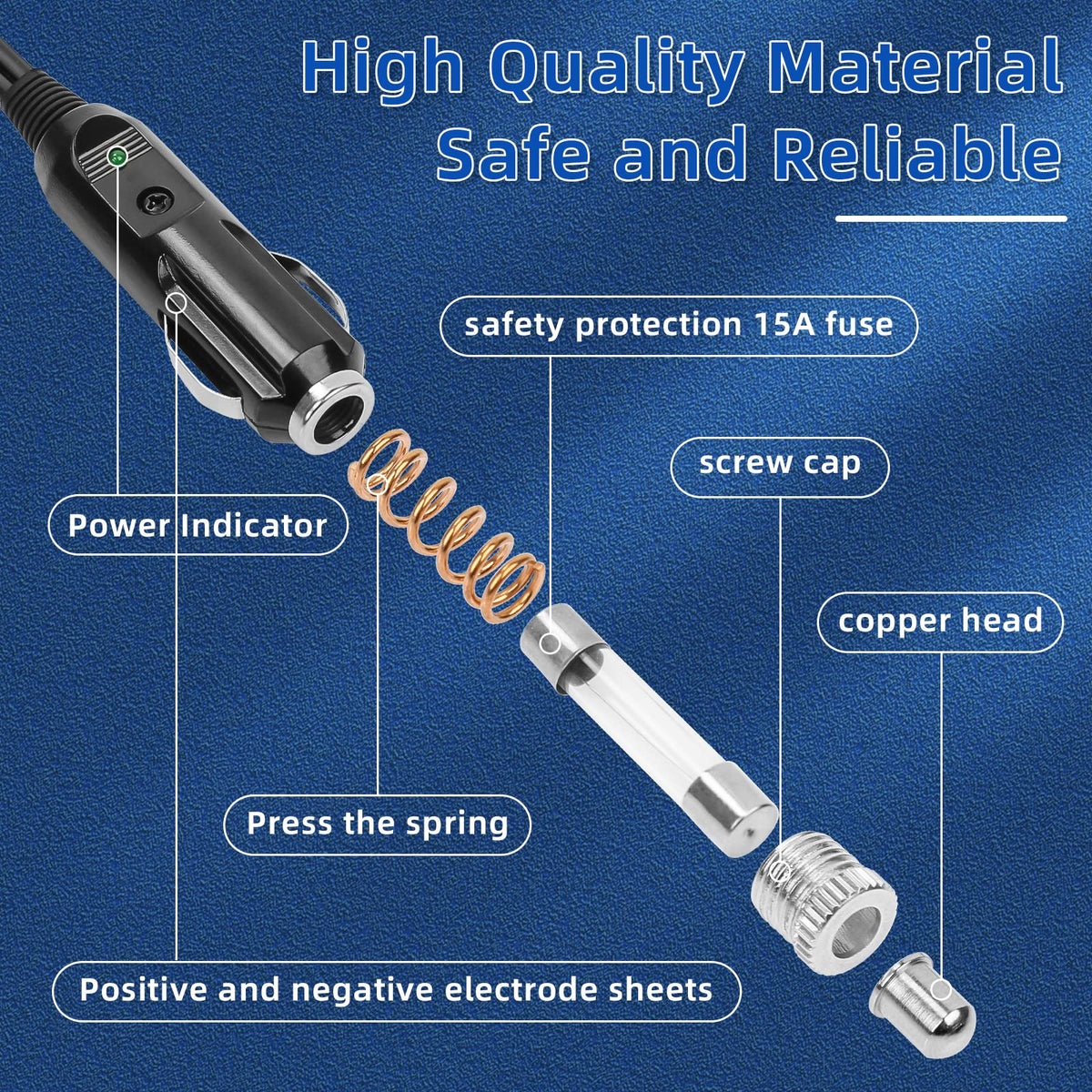 Pokin 8ft cord displayed full length and connector, offers flexible placement
